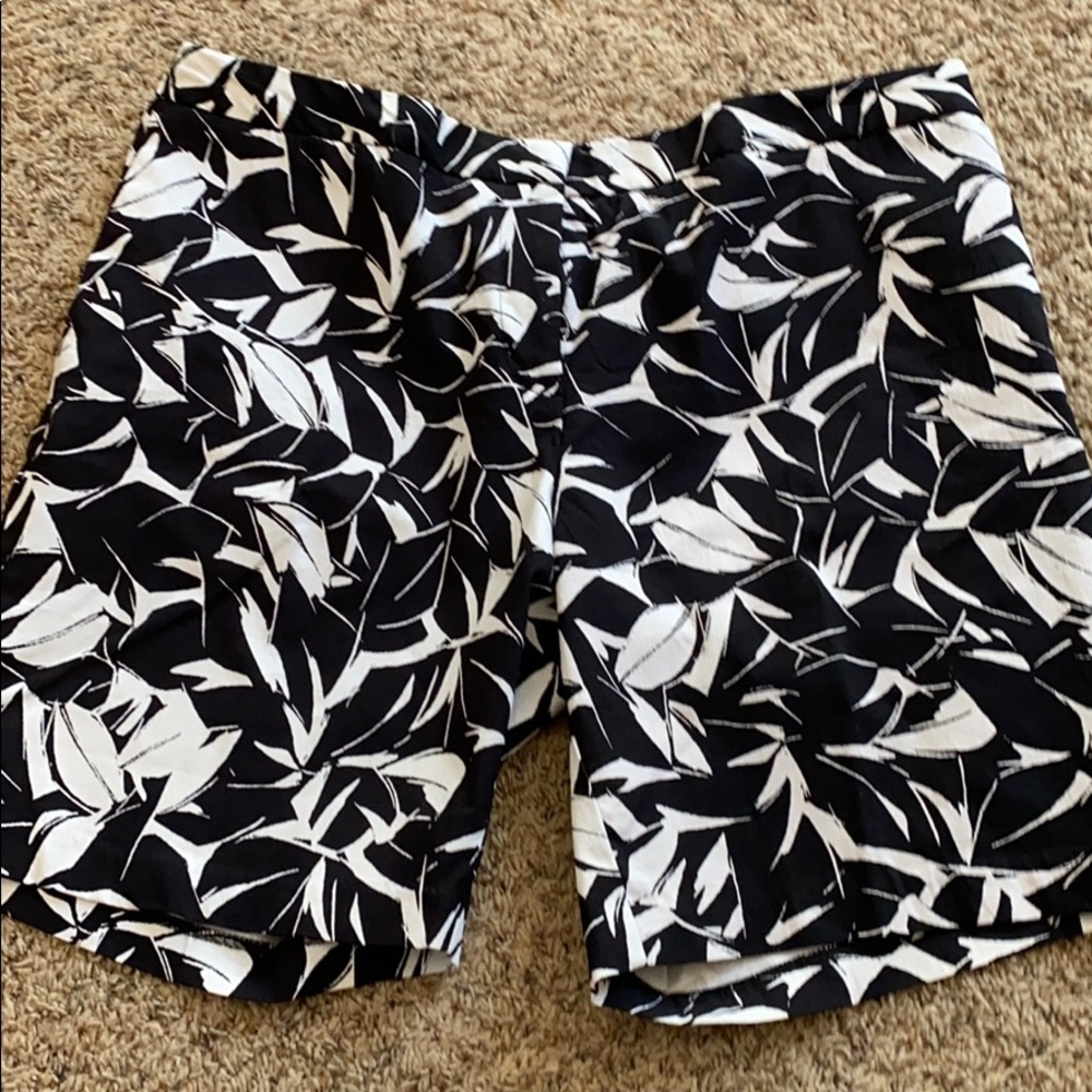Black and white dress shorts